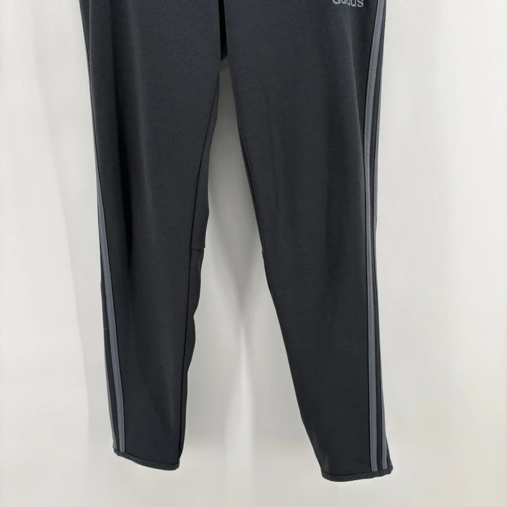 Adidas Climacool Men's Track Pants Med Black‎ Gray Stripes Zip Leg Pockets Logo
